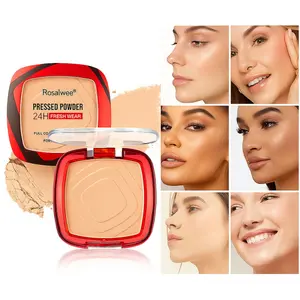 RosaWee 24Hour LongWear Matte Pressed Powder, Oil Control Skin Smoothing Setting Powder, Waterproof Sweat Proof High Coverage Compact