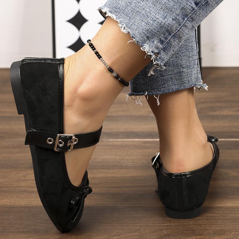 Trendy Women Mary Jane Ballet Flats Elegant Bow Knot Slip On Shoes Lightweight Flexible Sole for All Day Comfort Casual Wear Round Toe Flat