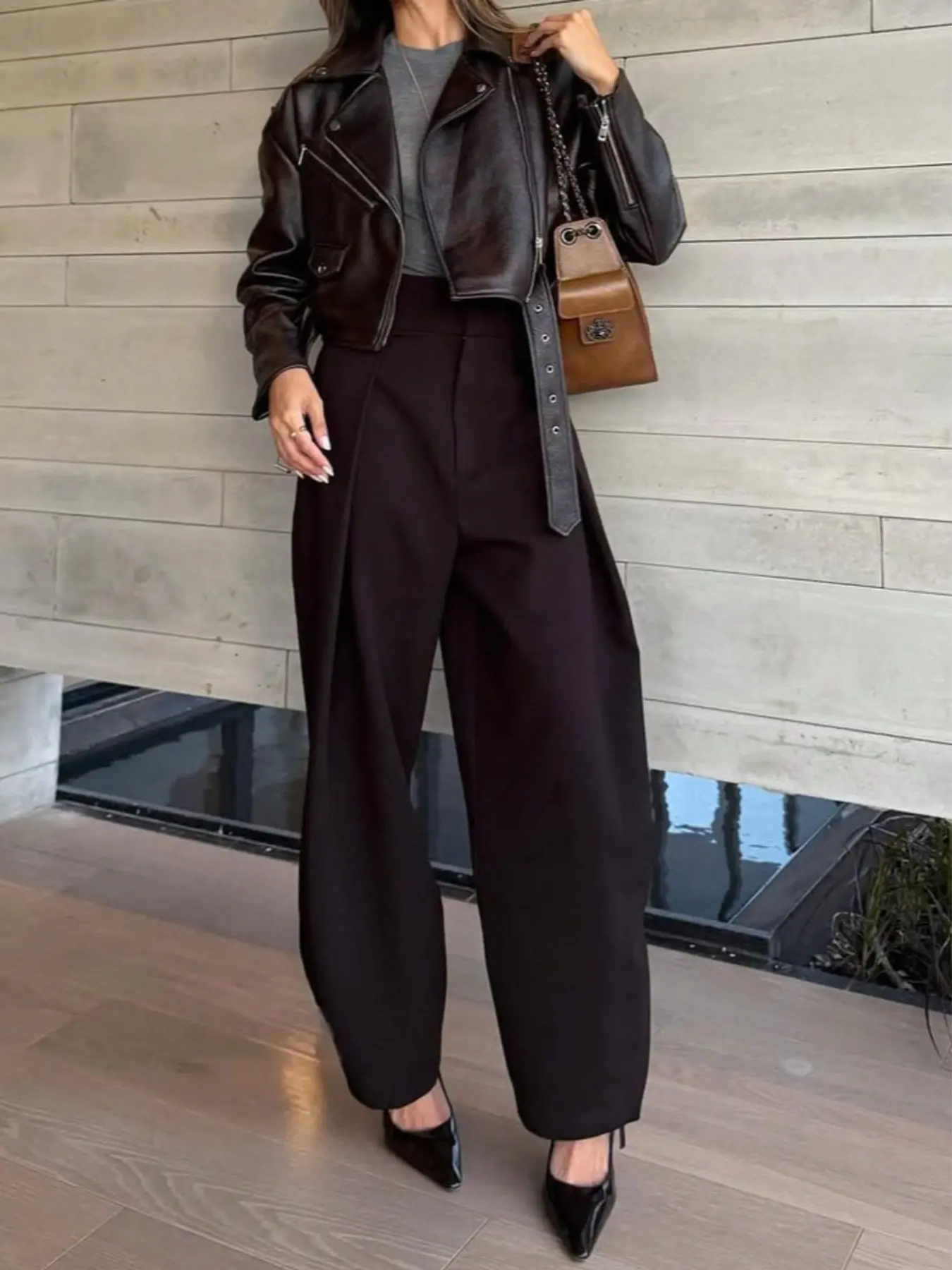 Women's Summer/autumn Casual Elegant Fashion Simple Commuter Versatile Pleated Loose Travel Pants, June Festival Vacation Season