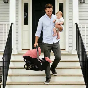 (No Base)Baby Stroller,Newborn Stroller,Foldable Stroller Legs,Equipped with Chest Clip,One-Click Contraction Function,Alloy Metal Material,4-wheel Travel Toddler Stroller # Summervibes