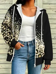 European and American fashionable women's casual zip-up jacket