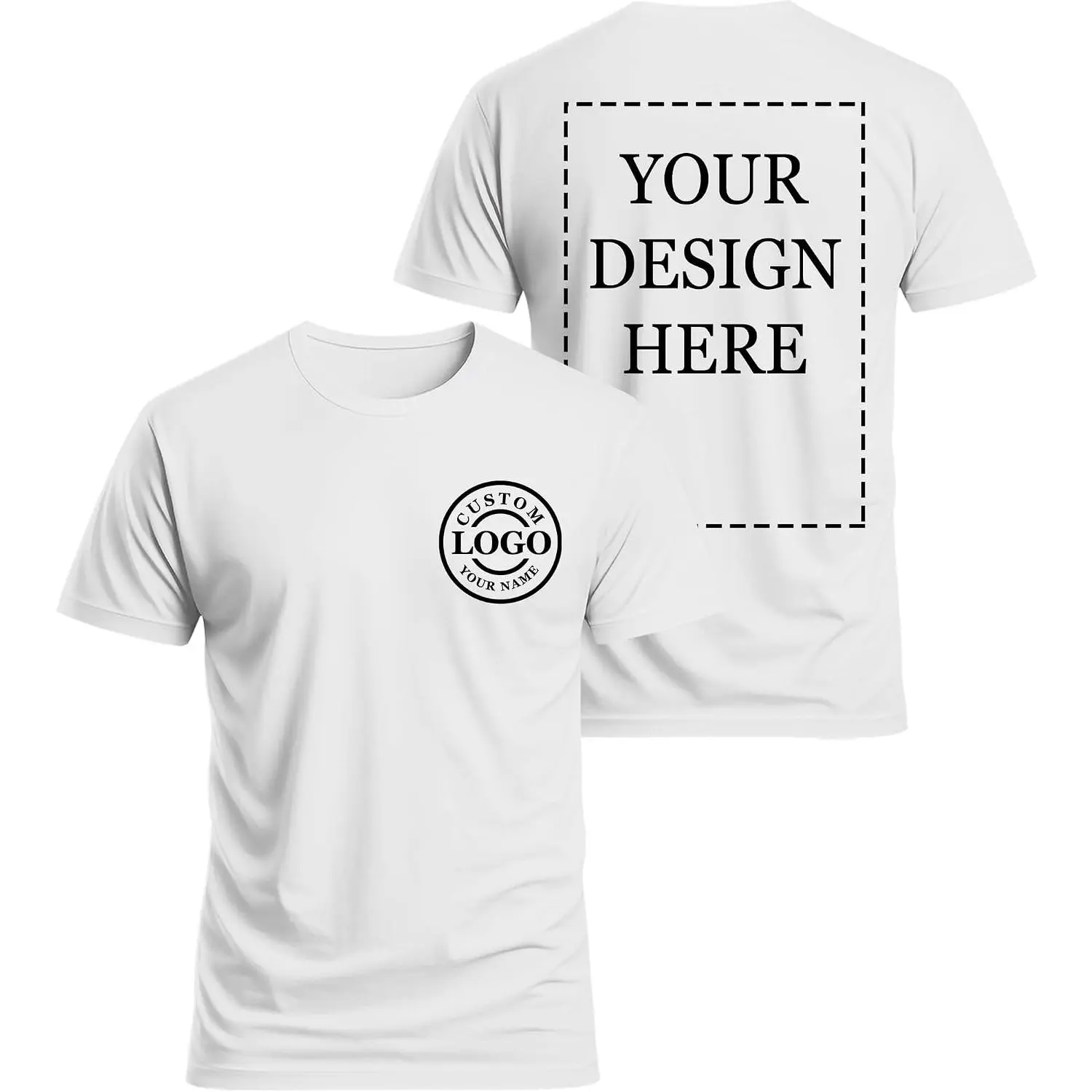 Custom T Shirts for Men Women,Personalized Shirts with Photo Logo Text,Customized T-Shirt for Front & Back Print