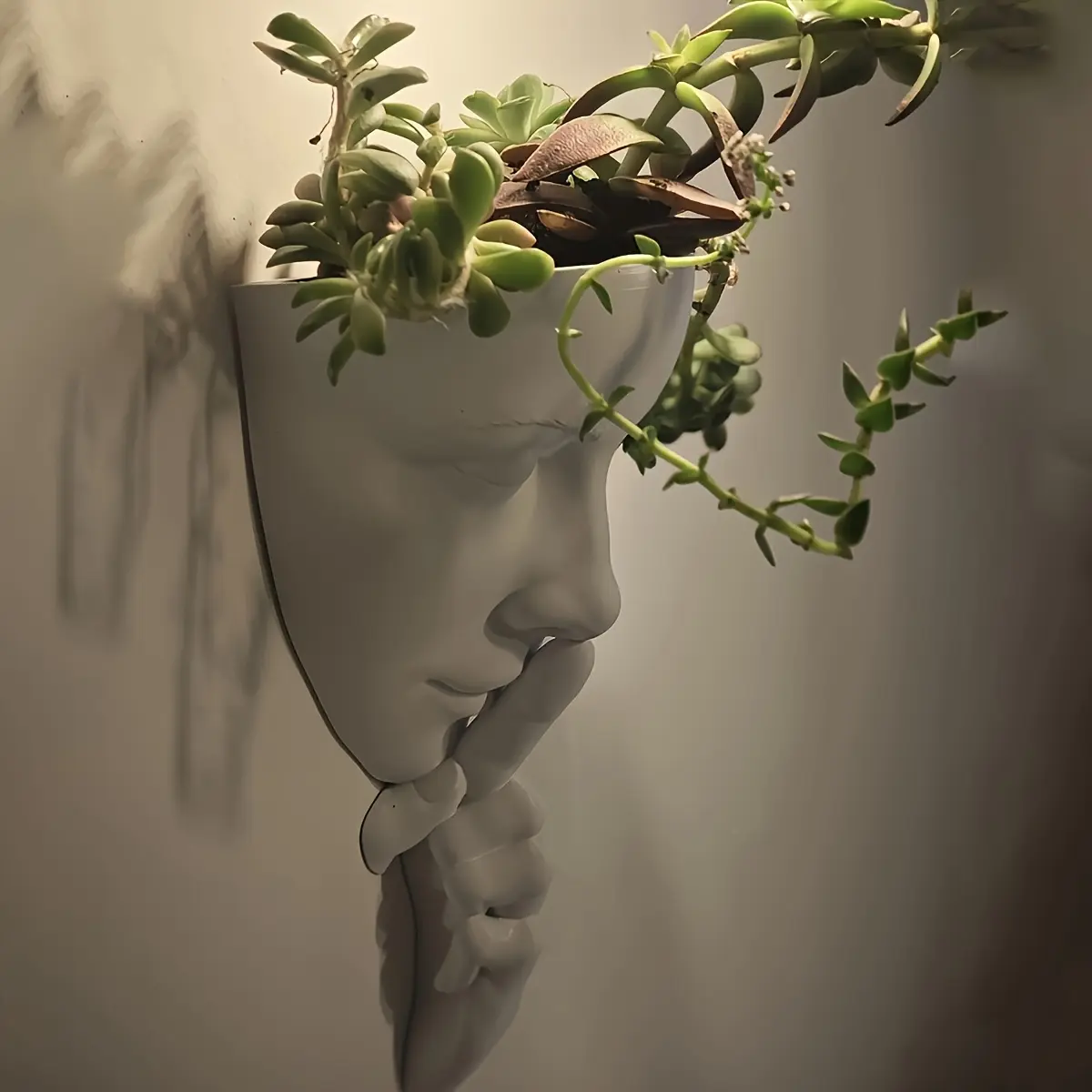 Modern Humanoid Wall Planter - Durable Vertical Space Saver with Expressive Eyes and Mouth Designs, Easy-to-Install Indoor Home Decor, Ideal Housewarming Gift