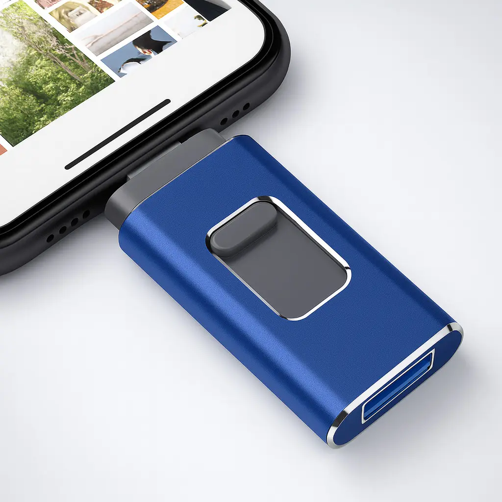 USB Flash Drive for iPhone, USB 3.0 Photo Stick, 1tb External Data Storage, Ultra-Fast Memory Stick, 4-In-1 High-Speed Thumb Drive