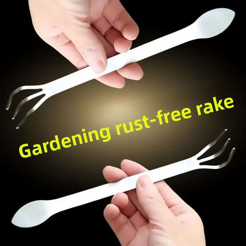 Stainless Steel Bonsai Tool Set, Bonsai Rake & Soil Loosening Tool, Root Rake, Bud Trimmer & Soil Shaping Tool for Bonsai Plants