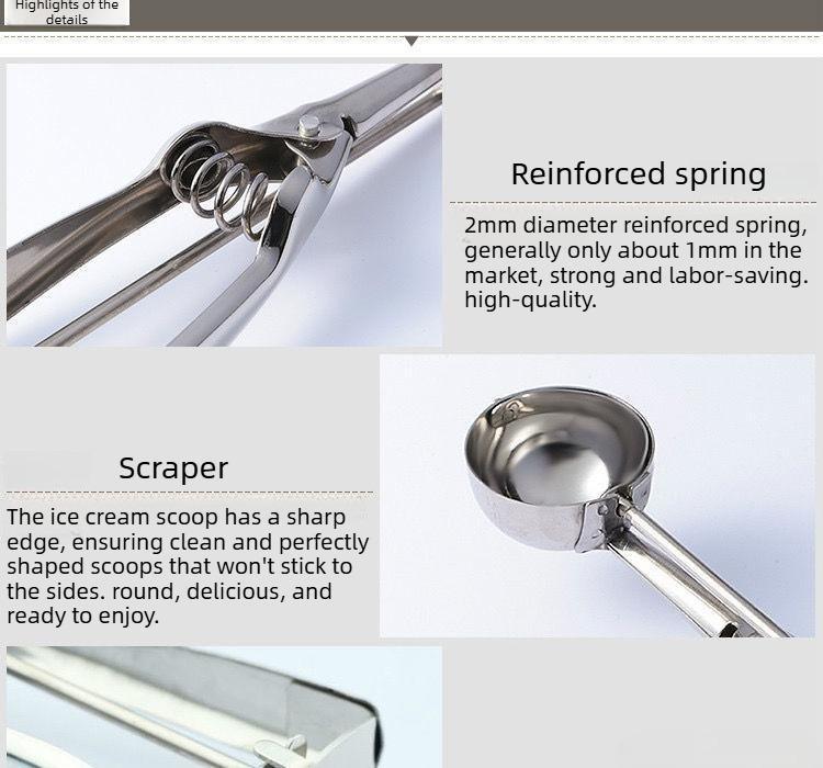 Ice cream scoop, fruit scoop, stainless steel