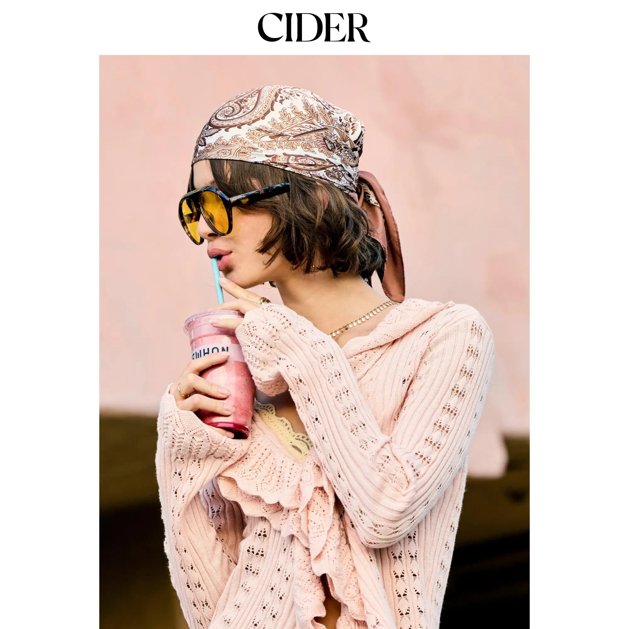 Cider LEAF & FLORAL SQUARE HEADSCARF