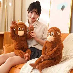 plush monkey 23in Cute Cartoon Gorilla Plush Doll Soft Chimpanzee Stuffed Toy Backpack Ornament Home Room Decor Kids Gift