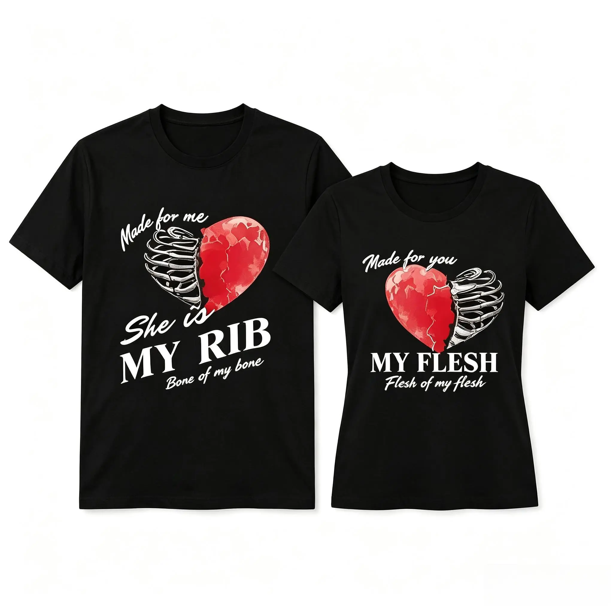 Couple Outfit, 100% Cotton Romantic Couple Matching "Heart Letters" Printed T-Shirt - Casual Crew Neck Short Sleeve, Machine Washable - Perfect For Valentine's Day, Valentine's Day T-Shirt Holiday Gift For Him Her