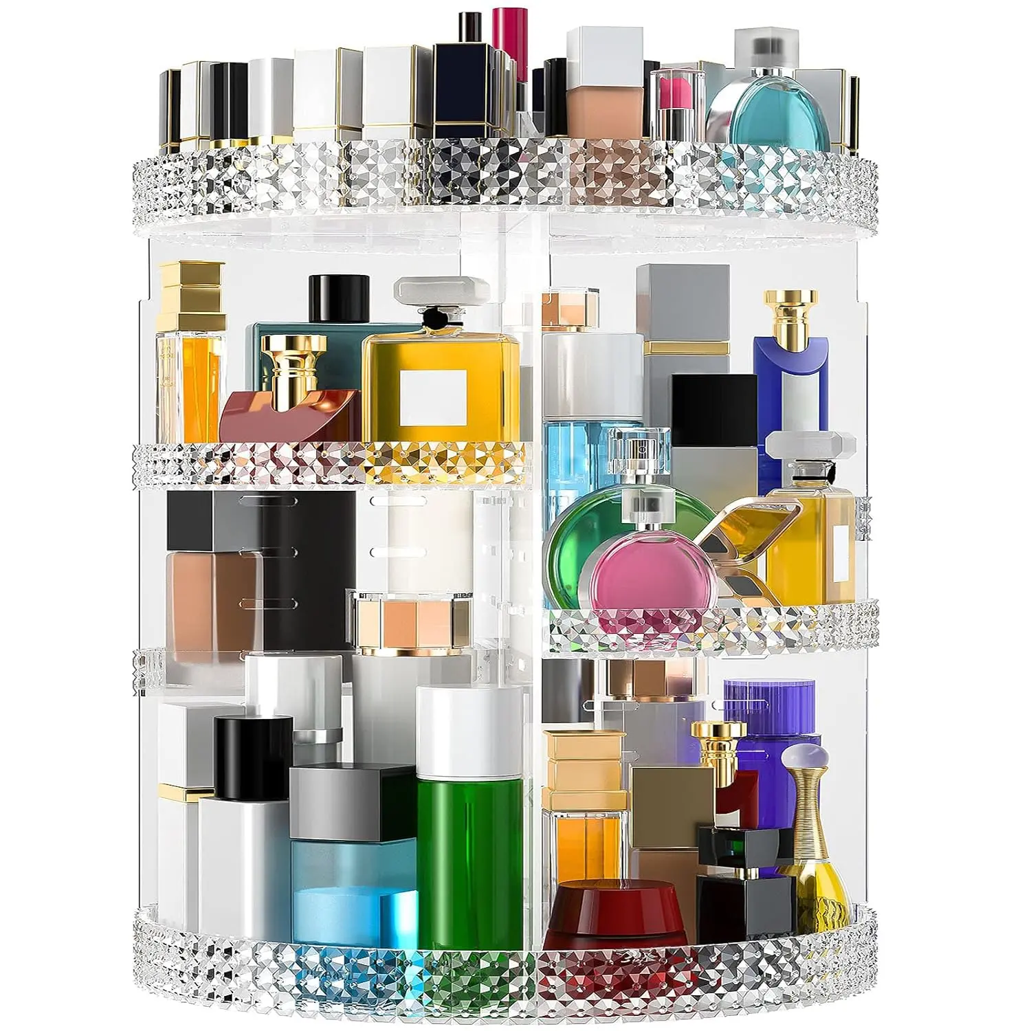 360 Rotating Makeup Organizer Countertop, Clear  Large Perfume Organizer, Organizador De Perfumes, 7 Layers Make Up Organizer and Storage Fits for  and Bathroom - X-Large Clear