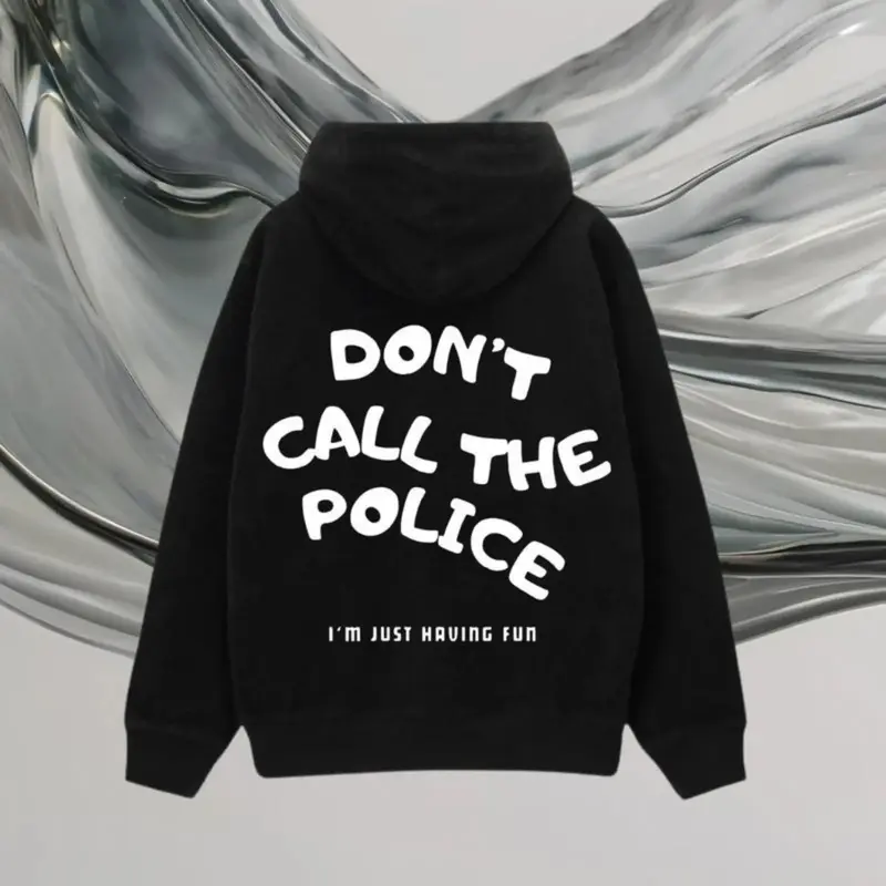 Autumn and winter Dont Call The Police Hoodie Motorcycle Hoodie - Casual Hoodie for Men and Women - Soft Cotton Comfortable Everyday Wear sweatshirt Prints- Thin fluff