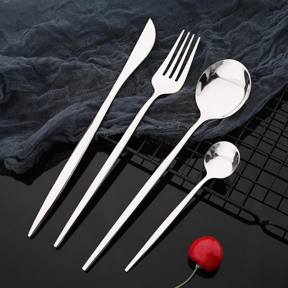 Stainless Steel Cutlery Set, 16/24/32/48pcs Modern Elegant Forks & Spoons & Knives Set, Tableware Set for Party, Dinnerware Set