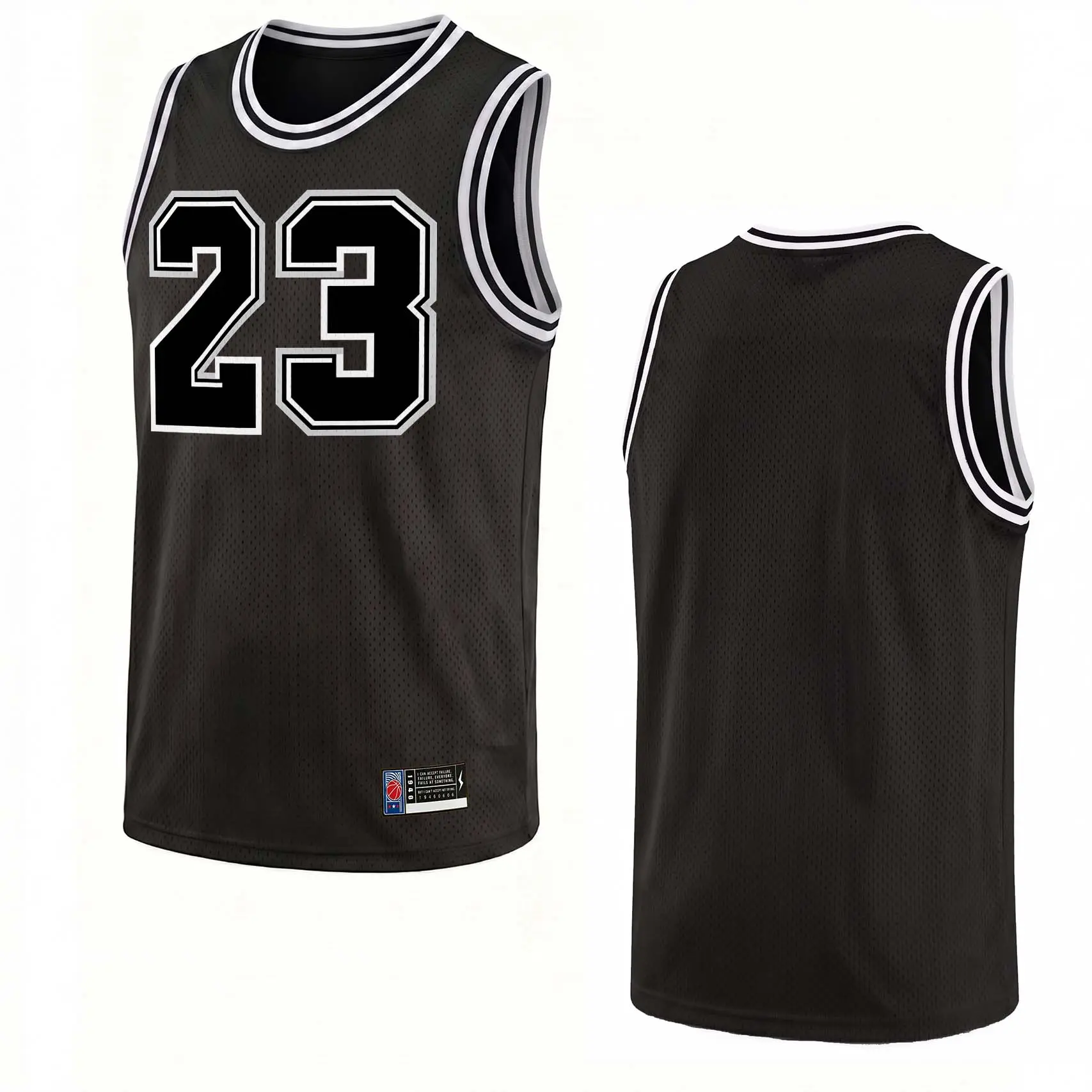 Men's Retro Color-Block Basketball Jersey, Loose-Fit Throwback Jersey in Quick-Dry Mesh for Gym Workouts & Athleisure Wear, Workout Tops, Fitness Jersey