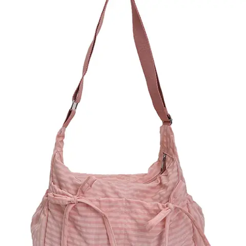 High-Quality Plaid Bow Tote Bag, Korean Soft Girl Style, Adjustable Strap Shoulder Bag, Large Capacity, Casual Commute Backpack, Fashionable Shoulder Bag