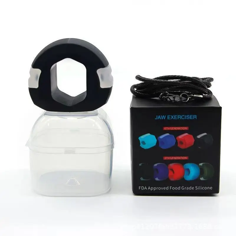 Silicone Jawline Exerciser, Powerful Jaw Neck Facial Exerciser, Jaw Trainer, Effective Jawline Sculpting, Skincare Comfort Black/ Blue /Red