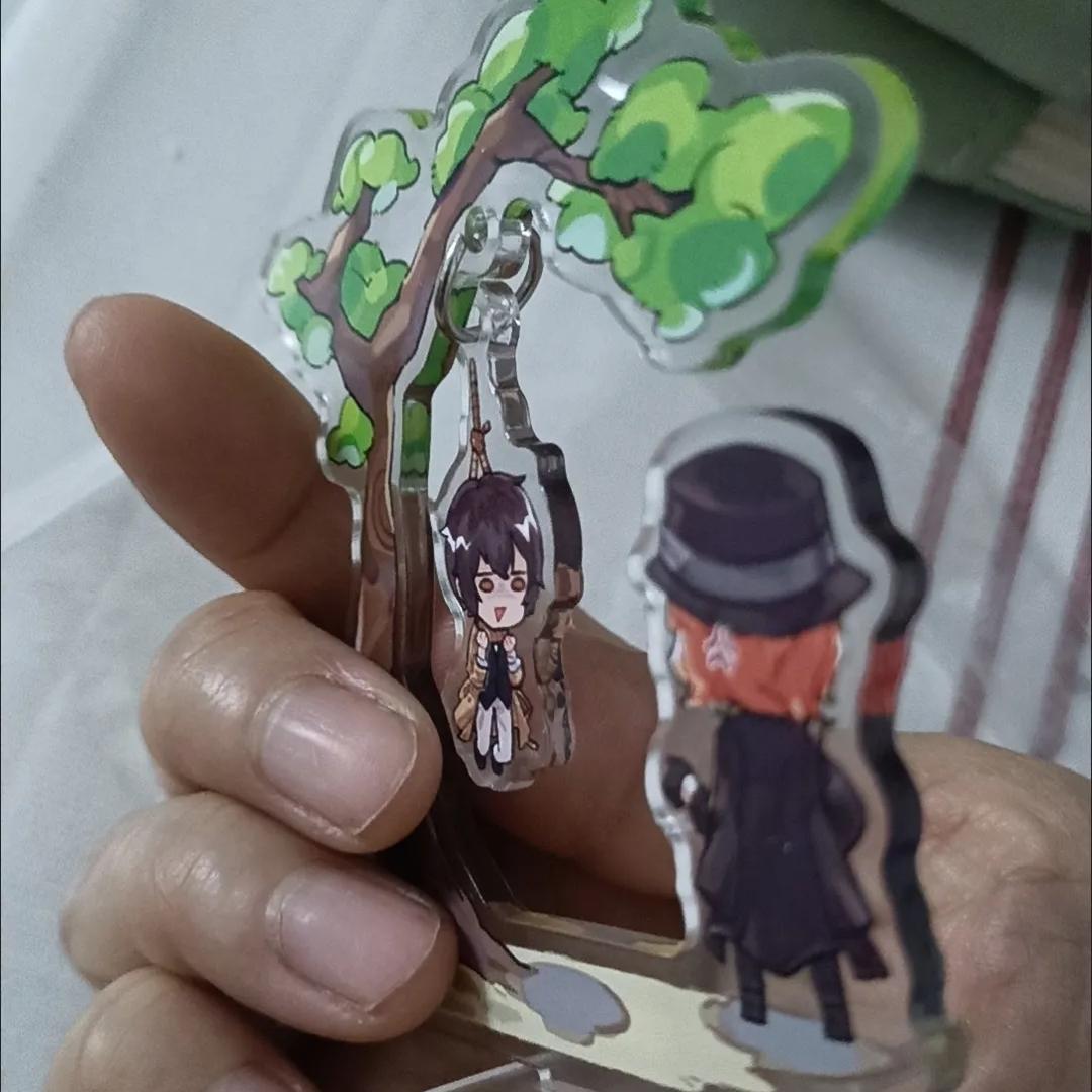 7.5cm Anime Nakahara Chuuya Dazai Osamu Acrylic Statue Stand Bungou Stray Dogs Figure Desktop Decoration Funny Toy