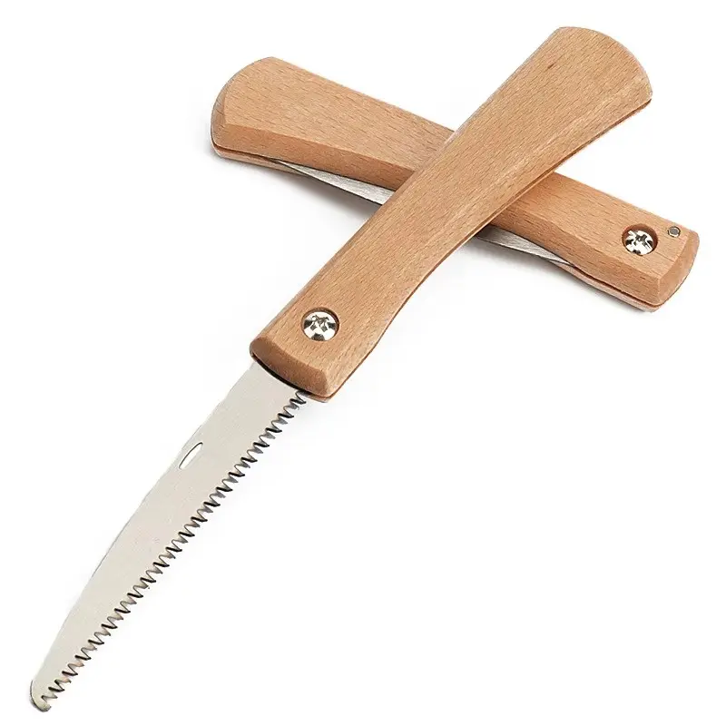 Mini Folding Manual Saw Non-slip Wooden Handle Pull Foldable Saw Flush Cut Trim Saw for Handsaw Woodworking Plastic Cutting Tool Hand Held Saw