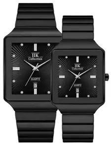 Iik Square Couple Watches, Fashionable and Elegant, Waterproof, Calendar Feature, Ideal Gift for Couples, Unisex Choice