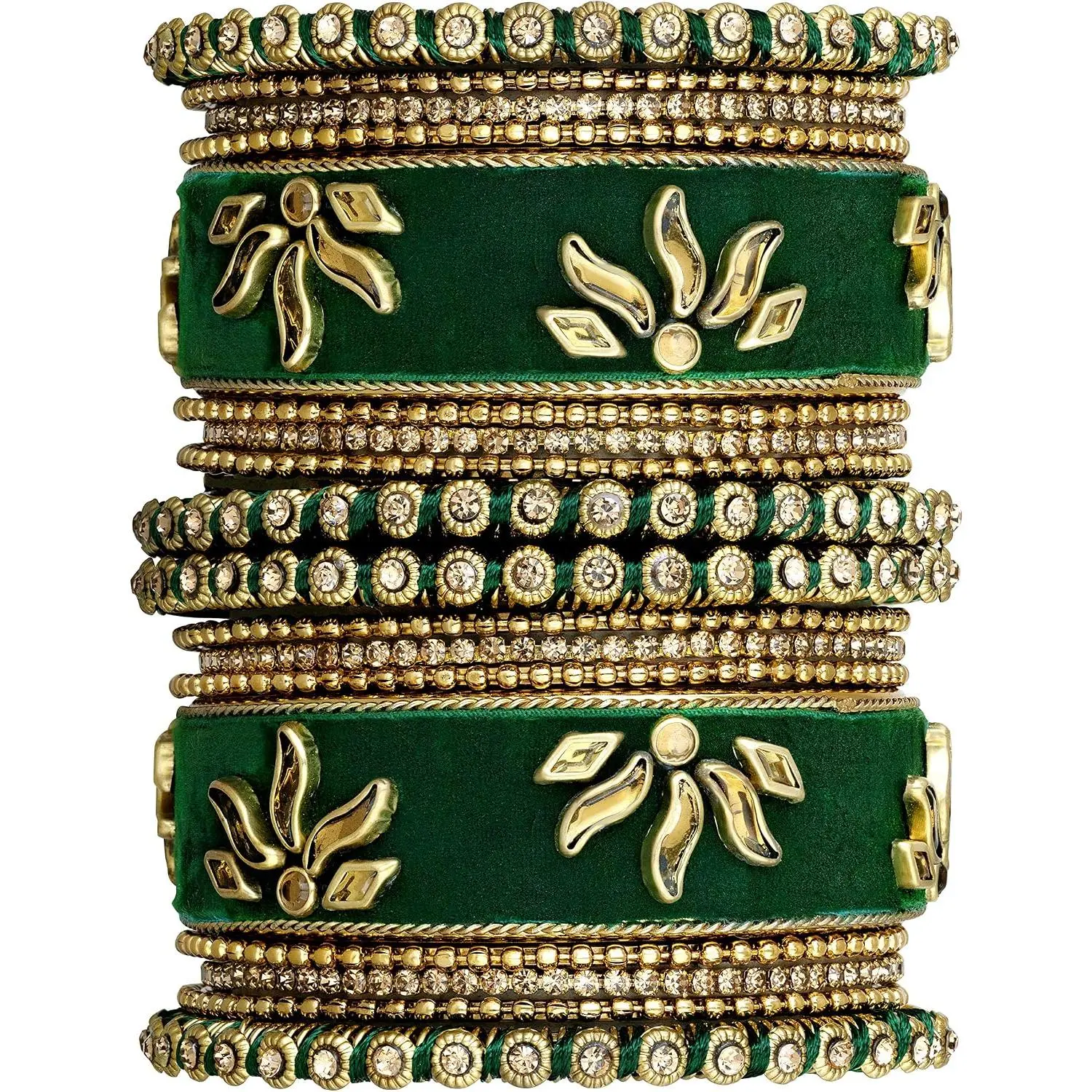 Matching Floral  Silk Thread Chuda Chura Bangle Set Indian Traditional Bridal Fashion   for Women