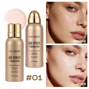 Sam Sugar Spray Foundation, High Coverage Long-Lasting Setting Spray, Waterproof Matte Finish, Suitable for Mature Skin