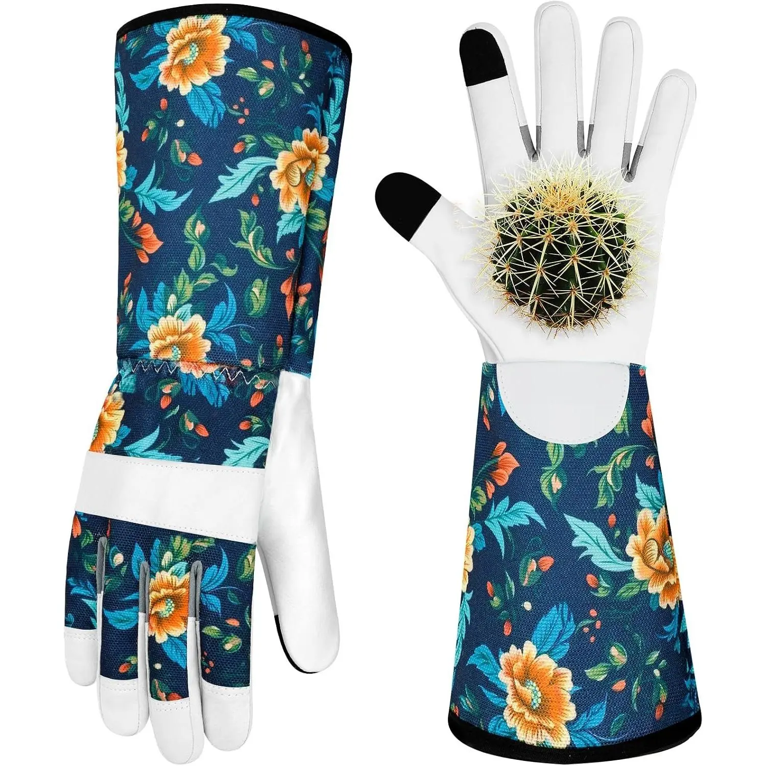 Leather Long Gardening Gloves for Women Thorn Proof Garden Gloves Yard Working Gloves