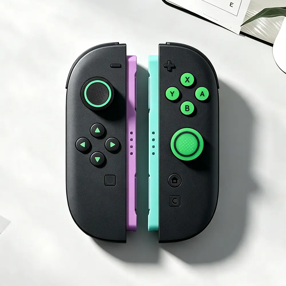 Silicone Soft Button ABXY Key Sticker Skin Case for Switch 2 Joy-con Thumb Stick Grip Cap Cover NS2 button sticker+joystick cap set