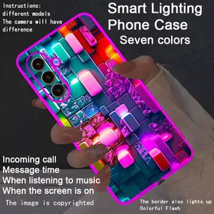 New LED Phone Case with Glowing Border, Luminous, Compatible with Galaxy S26 Ultra to A15 5g, Fashionable Protective Cover, Unique Design, Daily Use
