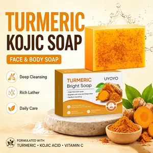 Turmeric Kojic Face & Body Soap Bar | Deep Cleansing Daily Care Formula with Vitamin C | Rich Lather Cleansing Bar for Men & Women