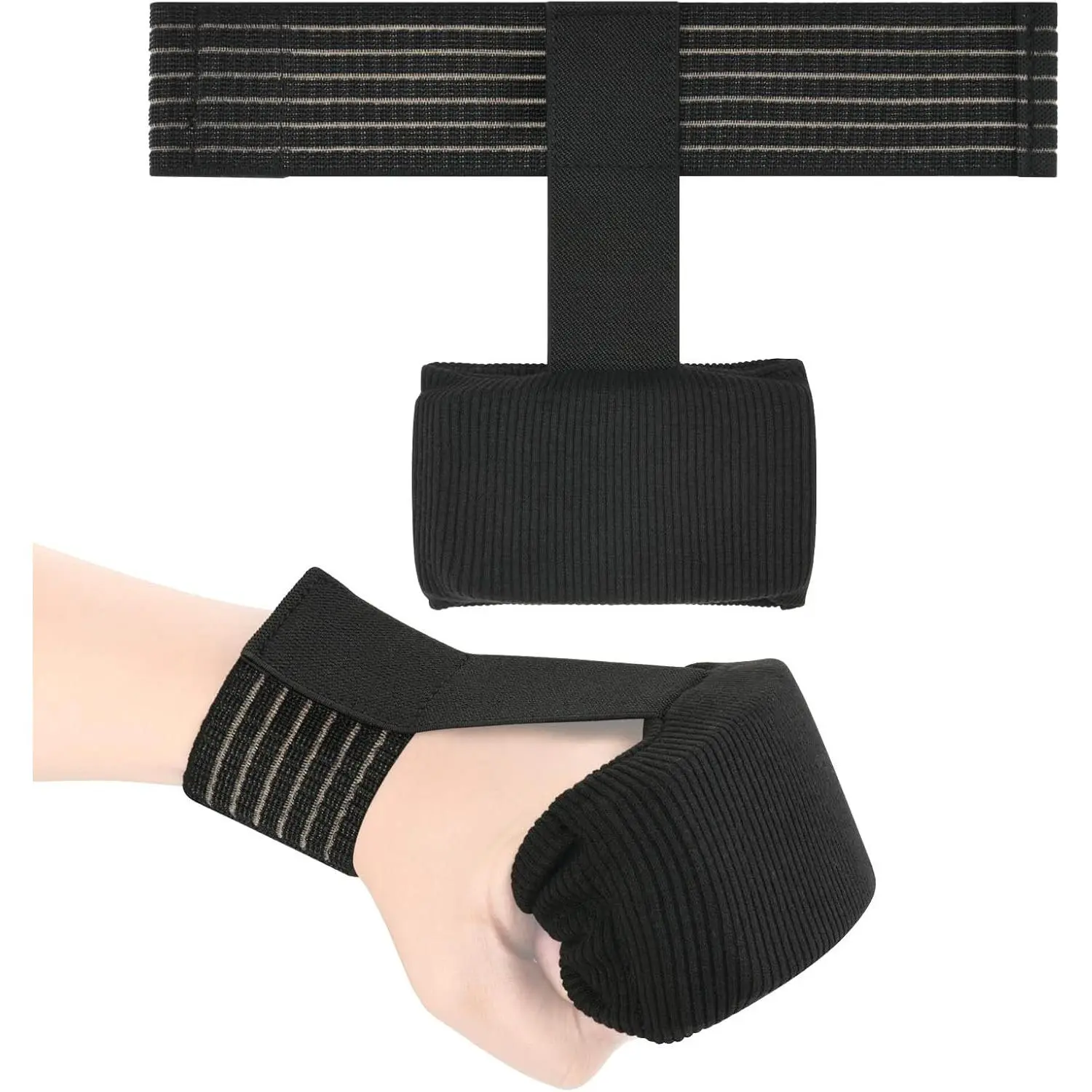 2 count Boxing Knuckle Guard Pad Quick Hand Wrap, Padded Knuckle Support Protective Punching Wrist Guard with Elastic Wrist Strap for Boxing Muay Thai Kickboxing MMA    Wear