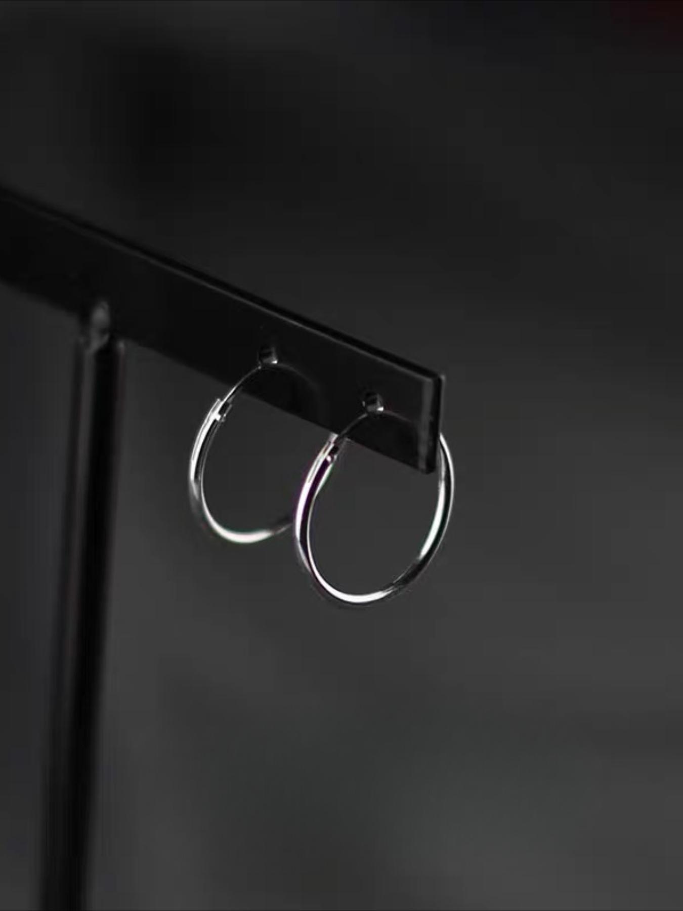 925 Sterling Silver Simple Hoop Earring Sets, High Quality Earrings, Fashionable Elegant Minimalist Earrings for Women & Girls, Trendy All-match & Exquisite Jewelry for Birthday Gift, Gifts for Wife, Silver Jewelry