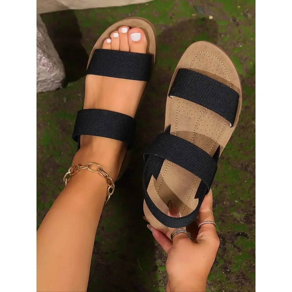 Dog & Cat Solid Color Slingback Multi-Strap Casual Wear Sandals - Lightweight Fit, Breathable, Flexible Flat Footwear for Summer Beach Vacation, Paw Protectors