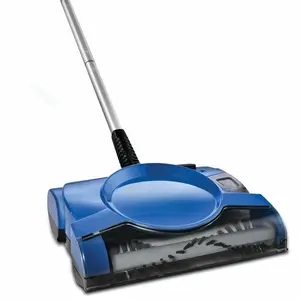 Rechargeable Floor Sweeper, Motorized Brushroll, Compact Swivel Design, Easy-Empty Dust Cup, 10" Cleaning Path, Powerful Debris, Dust & Pet Hair Pickup, for All Floor Types, Blue,