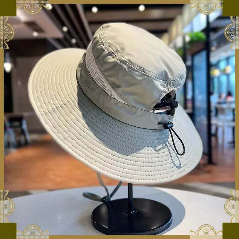 Wide Brim Cotton Bucket Hat for Sun Protection, Unisex Breathable Clothes Accessory for Fishing and Travel, Beach Sun Hat, Outdoor, Fishing Travel