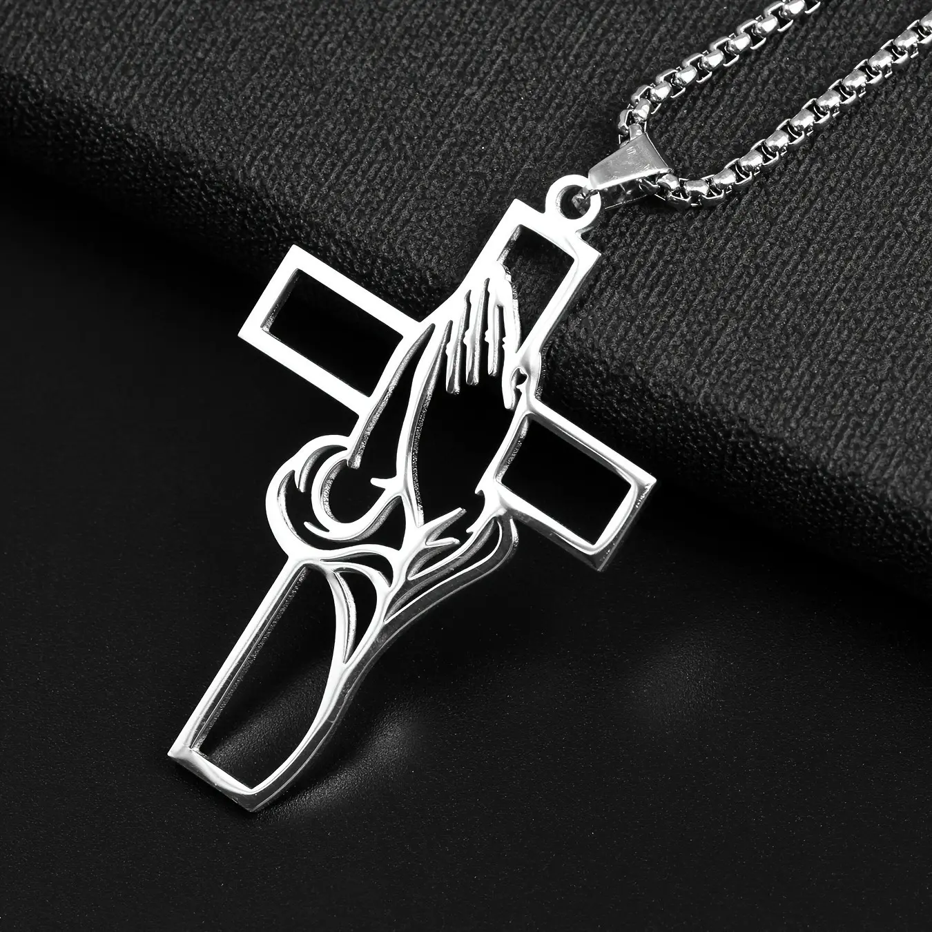 Minimal Cross Pendant Necklace |   Trendy Titanium Steel Unisex Jewelry for Men Women |   Tarnish Resistant Casual Daily Accessory for Holiday Birthday Gift