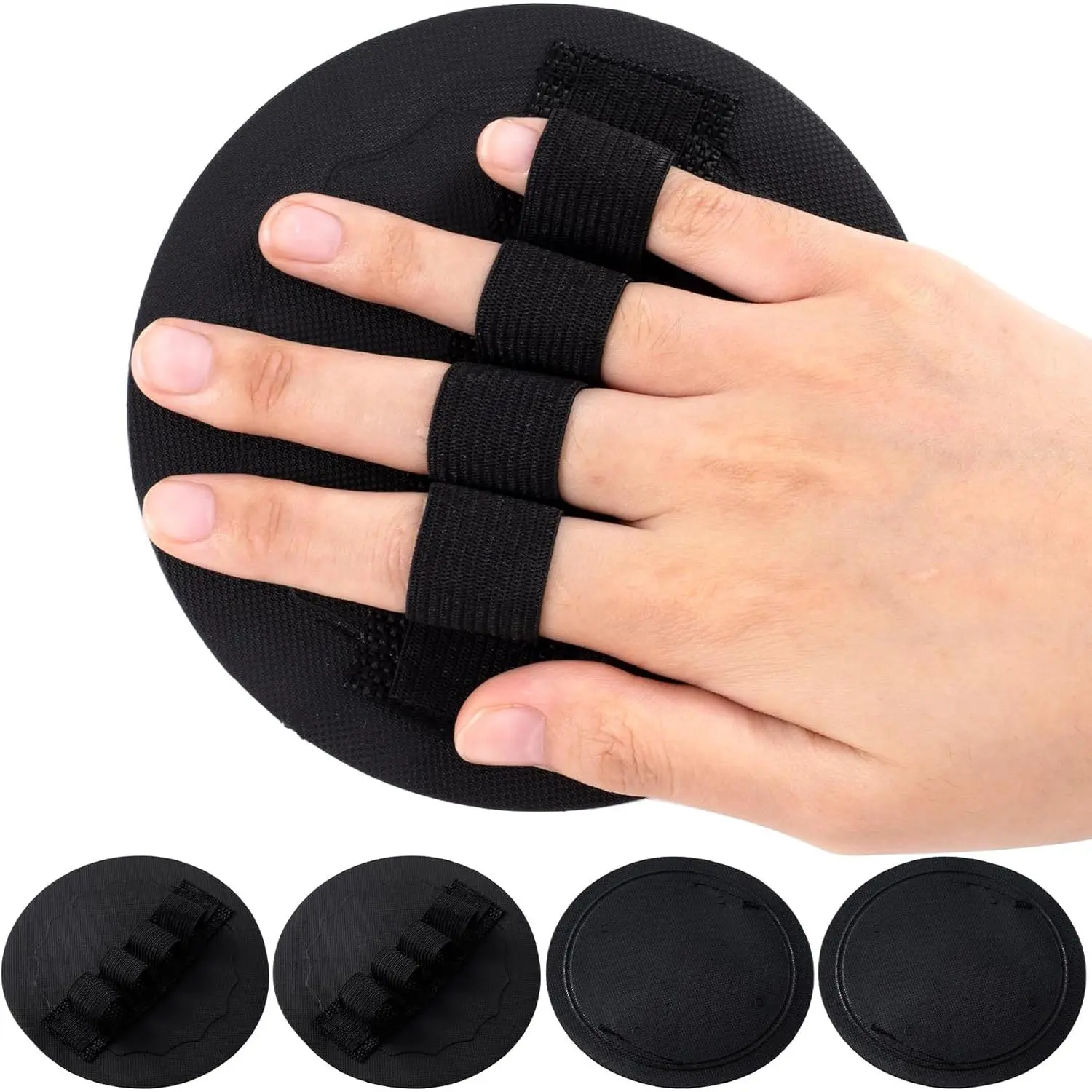 Baby Silicone Exfoliating Gloves - 4 Pcs Round Dead Skin Scrubber, Painless Scrub for Shower Spa (Black)