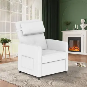 Power Recliner Chair with USB Port - Electric Adjustable Recliner Sofa, Overstuffed Ergonomic Linen Single Sofa With 2 Side Pockets for Living Room