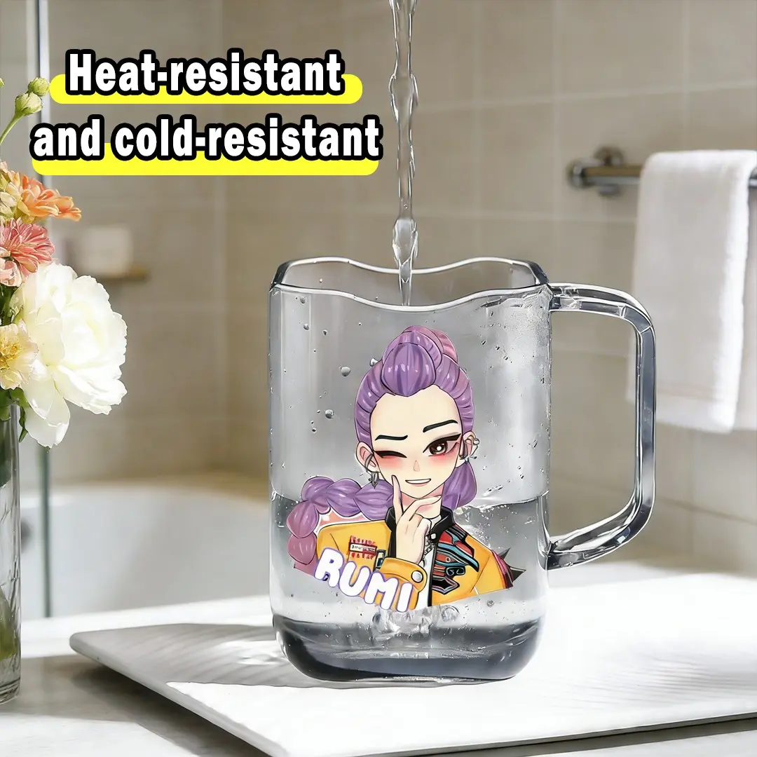 Cute Cartoon Character Toothbrush Cup Set, Acrylic Bathroom Water Cup, Soft Bristle Toothbrush, Fun Fashion Gift for Kids, Bathroom Accessory