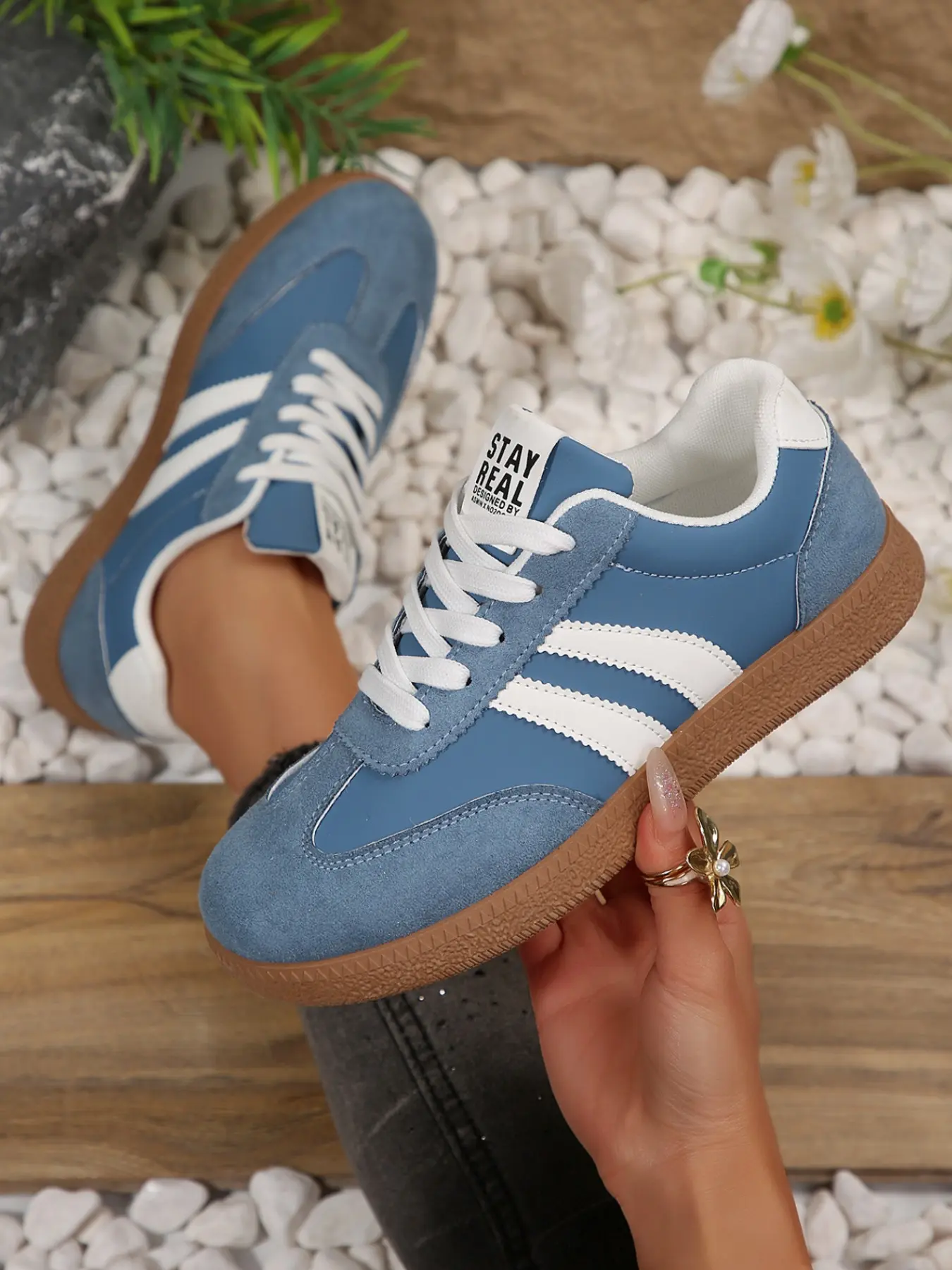 Women's Patchwork Leather Sports Shoes, Fashion Sneakers, Rubber Sole Design, Casual Style, Suitable for All Seasons, Perfect for Daily Wear