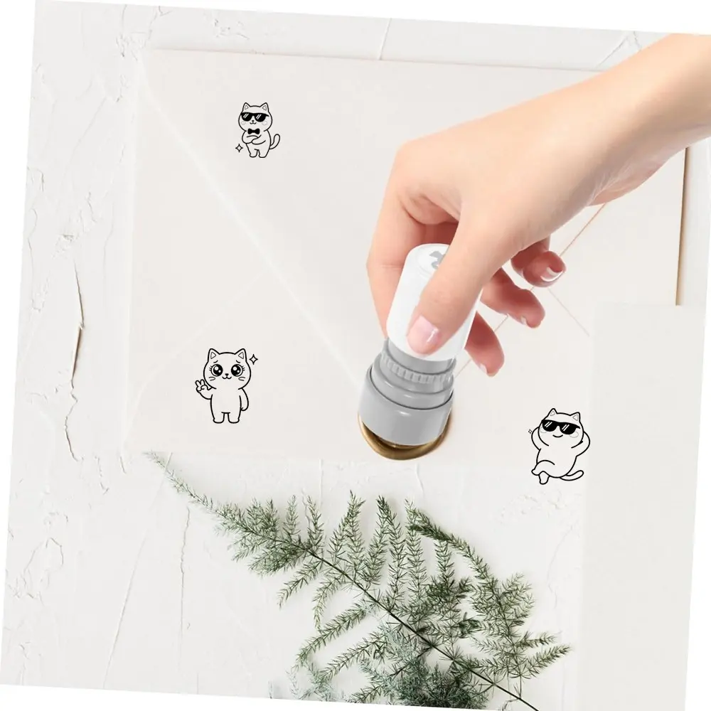 Fun Cat Light-Sensitive Self-Inking Stamps, Cool Decorative Craft Stamps with Versatile Use for Bullet Journals, Scrapbooks, Envelope Decoration, Cute Diary Stamps, Junk Journaling Supplies