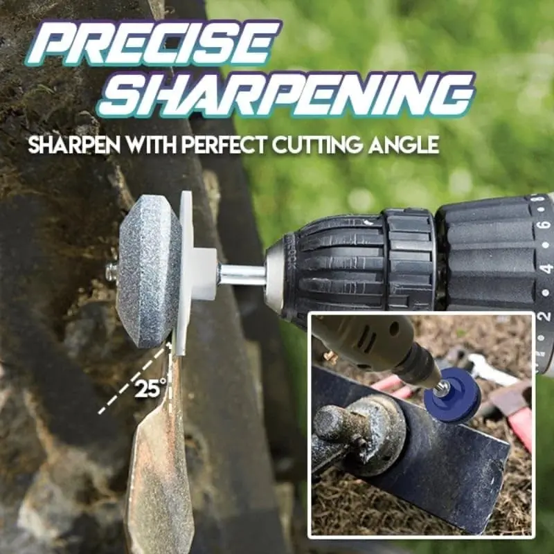 Lawn Mower Blade Sharpener Kit, Universal for Any Power Hand Drill, Restores Dull Blades Fast, 3 Pcs, Essential Gardening Tool, Gardeners