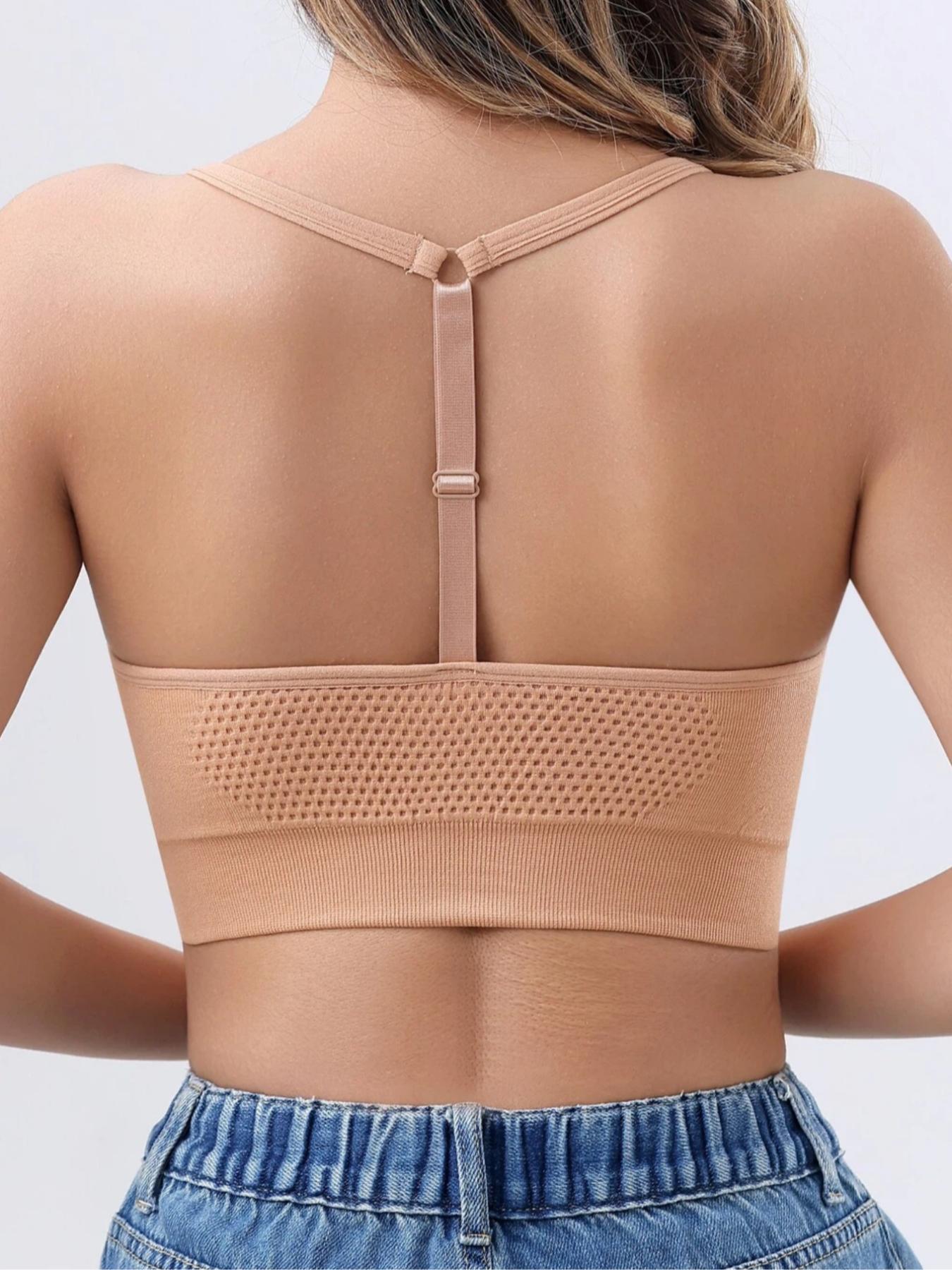 Maternity Solid Color Removable Chest Pads Wireless Bra, Sporty Adjustable Nursing Bra, Maternity Pregnancy Underwear for All Seasons