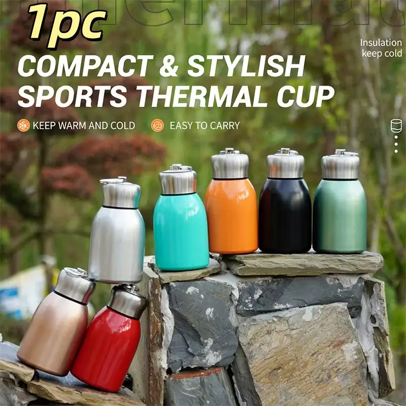 304 Stainless Steel Insulated Cup, Dual-Layer Vacuum Design, Portable Mini Pocket Cup with Handle, Thermal Tumbler, Ideal Gift Choice