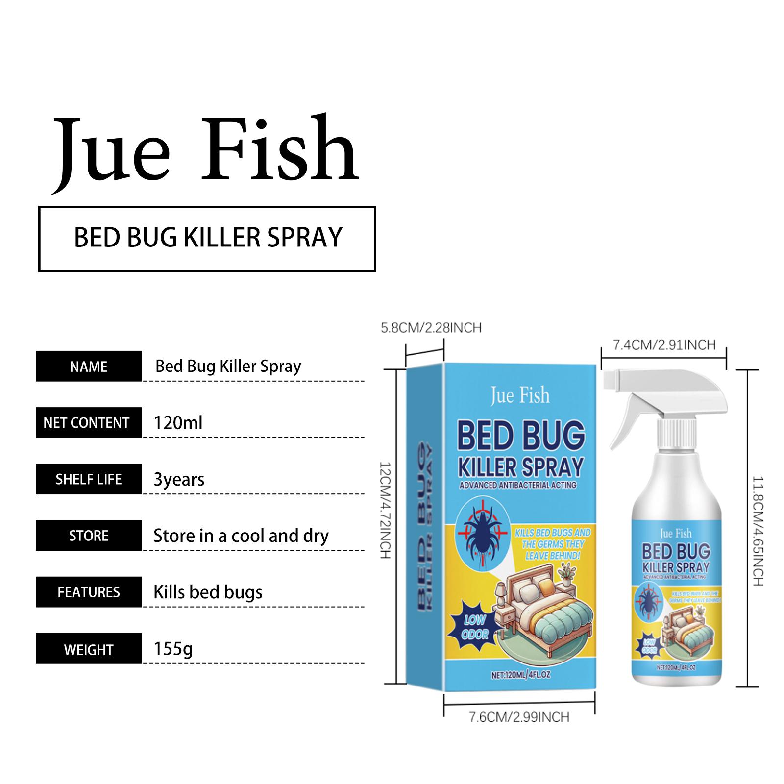 【BIG SaIe】Bed Bug Killer Spray — Kills Bed Bugs on Contact & Eggs — Natural Plant-Based Formula — People & Pet Friendly — No-Rinse — Also for Fleas, Mites, Flies & Mosquitoes