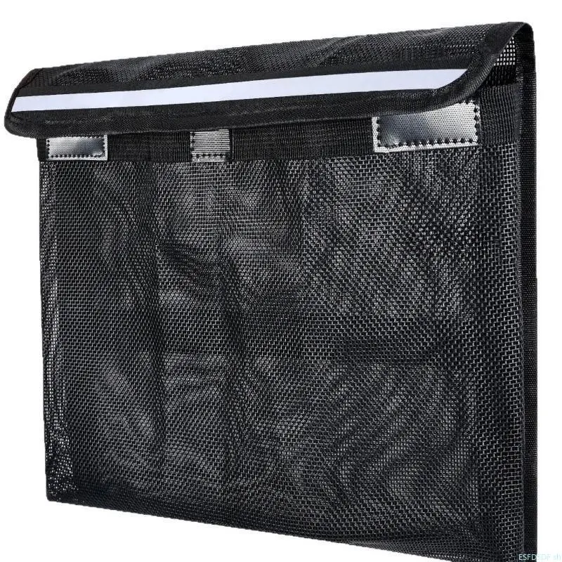 Marine Grade Mesh Storage Bag with Lid - Reflective, Leak-Proof, Strong Self-Adhesive Rack Organizer Caddy for Pontoon, Fishing Vessel Deck & Cabin