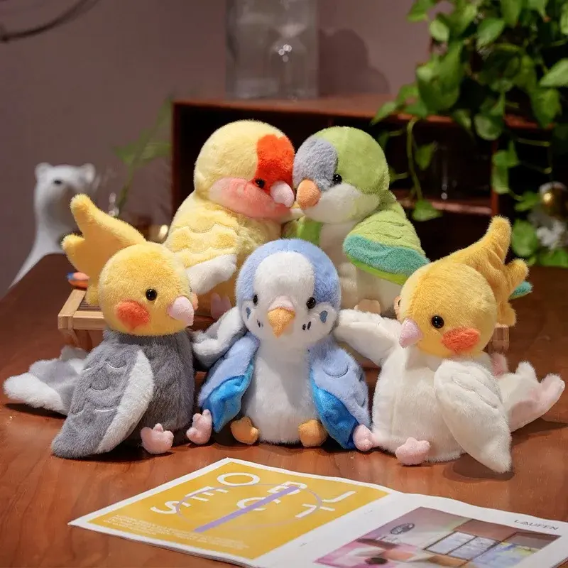Cute Bird Parrot Hand Puppet Soft Stuffed Fluffy Doll Cosplay Plush Funny Educational Baby Toy Game Kawaii Cockatiel Budgerigar