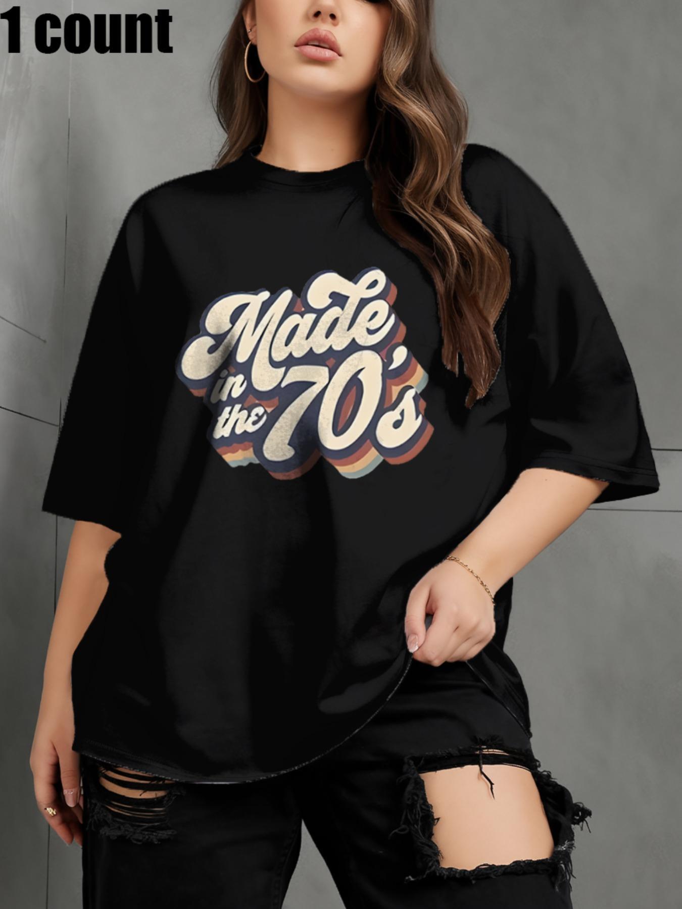 【Plus Size】 Letter Print Round Neck Tee, Casual Streetwear Short Sleeve Crew Neck T-Shirt for Summer, Women's Clothing for Daily Wear