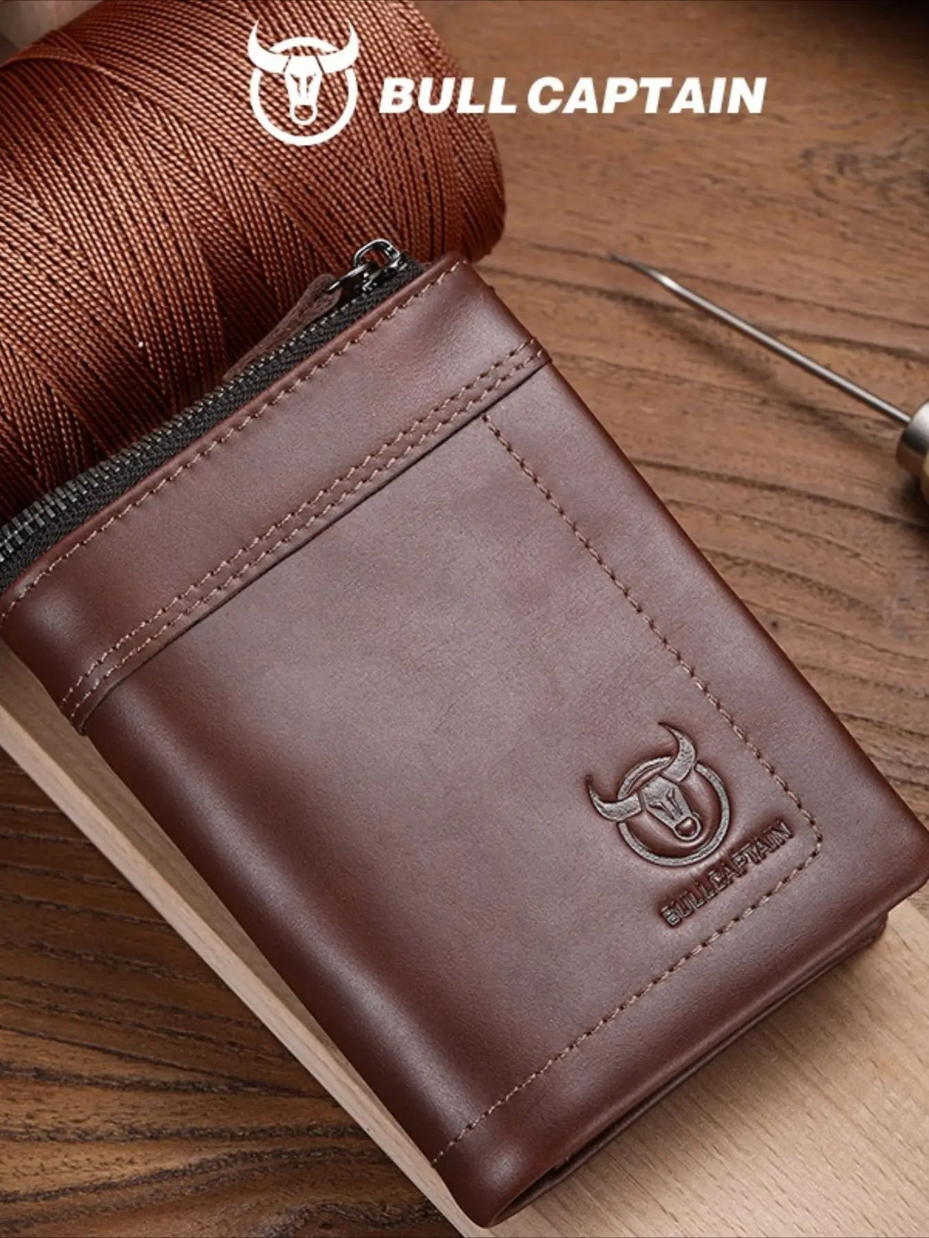 Leather Goods Men's Short Leather Wallet Casual Multifunctional Card Space Photo Album Driver's License Credit Card Change Folder