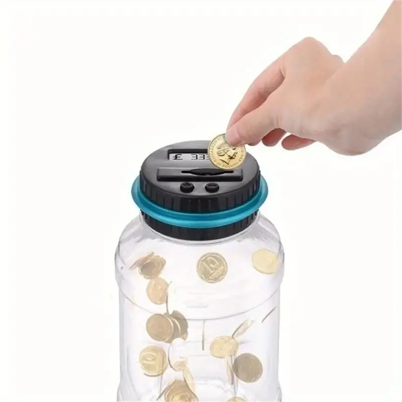 Electronic Coin Counter LCD Display, Durable Abs Resin Savings Bank, Digital Piggy Bank, Perfect Gift for Halloween Thanksgiving Christmas, No Battery Included