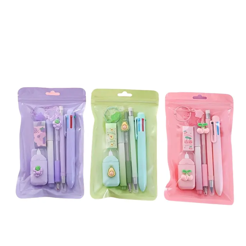 3 Pack 7 in 1 Multi Purpose Desktop Stationery Set, All-In-One Office Supplies Kit, Highlighters & Erasers, Daily Essentials for Home Office