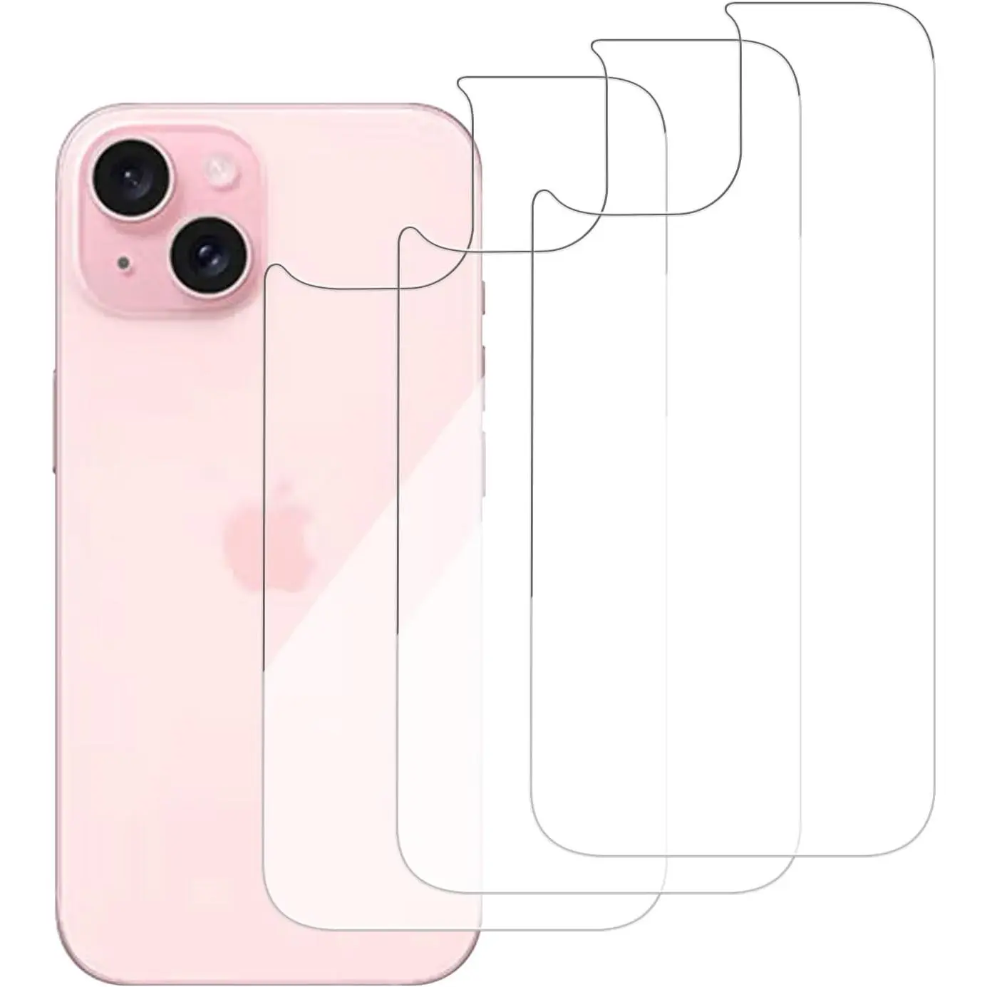 3 Pack Glass  Screen Protector Compatible for  15/14 / 13 6.1 Inch 9H Hardness   Tempered Glass, Scratch Resistant,Easy Install,rear glass protector